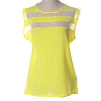ZUNCLE Chiffon Sleeveless Vest T-shirt(Yellow)  