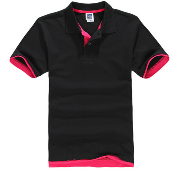 ZUNCLE Men's Polo Shirt Short Sleeve Golf Tennis Shirt (Black+Red)  