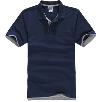 ZUNCLE Men's Polo Shirt Short Sleeve Golf Tennis Shirt (Navy blue+Gray)  