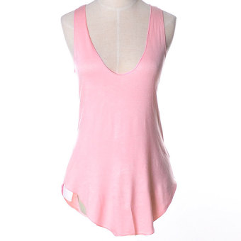 ZUNCLE Modal Vest Deep V-neck T-shirt(Pink)  