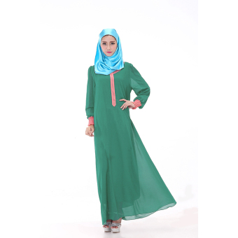 ZUNCLE Muslim Women chiffon summer dress, gown(Green)  