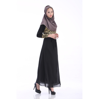 ZUNCLE Muslim Women dress robe Dubai(Black)  