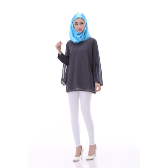 ZUNCLE Muslim Women silk blouse, jacket(Grey)  