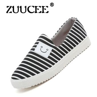 ZUUCEE 2017 spring and summer new breathable a pedal leisure low to help lazy canvas shoes female Korean students shoes shoes(black)  