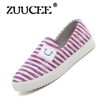 ZUUCEE 2017 spring and summer new breathable a pedal leisure low to help lazy canvas shoes female Korean students shoes shoes(purple)  
