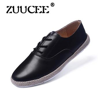 ZUUCEE 2017 spring and summer new leisure Le Fu shoes leather flat flat with flat shoes a pedal lazy shoes shoes?black?  