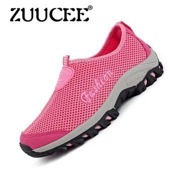 ZUUCEE Men's And Women's Fashion Breathable Leisure Net Cloth Shoes Running Shoes (Rose) - intl  
