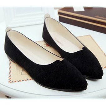 ZUUCEE Women's Fashion Comfortable Leisure Flat Shoes Single Shoes (Black) - intl  