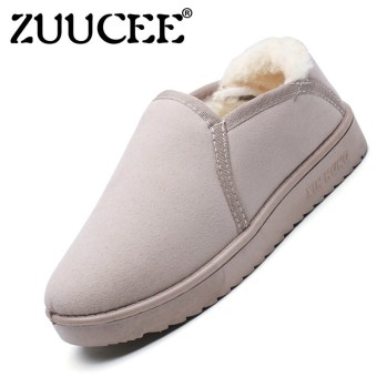 ZUUCEE Women's Fashion Warm Snow Boots Cotton Velvet Boots Non-slip Winter Shoes (Beige) - intl  