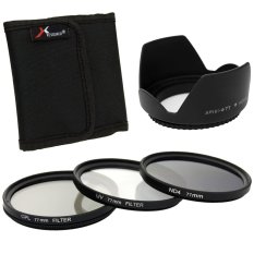 77mm UV CPL ND4 Filter Kit + Lens Hood + Cloth for Canon 60D 70D 600D 700D - Intl