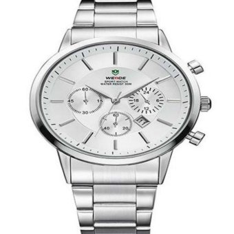 [100% asli] fashion jam kuarsa WEIDE jam tangan laki-laki baja tahan karat jam tangan pria jam tangan 3312 - International  