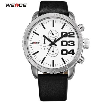 [100% Genuine]WEIDE New Men's Sports Watch Leather Strap Analog Date Men's Quartz Watch Casual Watches Men Wristwatch  