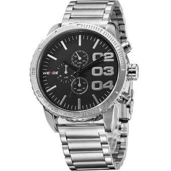 [100% Genuine]WEIDE New Men's Sports Watch Leather Strap Analog Date Men's Quartz Watch Casual Watches Men Wristwatch 3310 - intl  