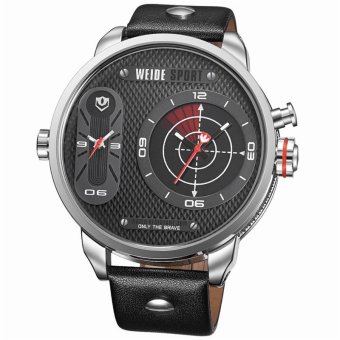 [100% Genuine]WEIDE Quartz Watch Men Luxury Brand Leather Strap Stainless Steel Waterproof Sport Design Casual Wristwatches 3409 - intl  
