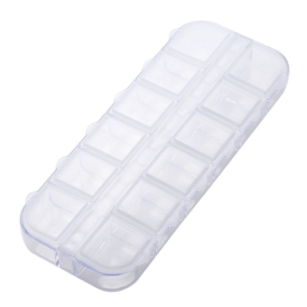 12 Grids Little Jewelry Container Storage Box for Small Watch Parts (Clear) - intl  