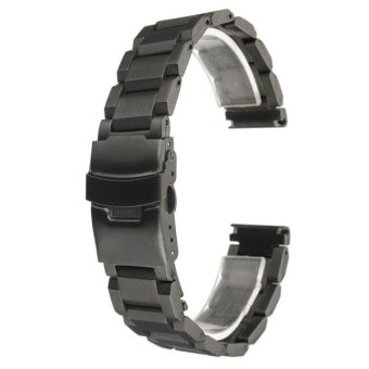 18mm Stainless Steel Watch Band Strap Double Lock Flip Bracelet Straight End - intl  