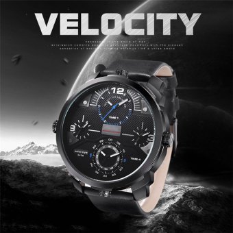 2016 Best Quality New Arrival HP3749 Men's Originality Big Dial Design Multiple Time Zones Watch(blue)  