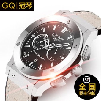 2016 original GUANQIN fashion brand quality goods men quartz watchwaterproof rubber belt timing sports luxury fashion watches - intl  