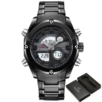 2017 NEW FASHION Luxury Brand NAVIFORCE Men Sports Watches Men's Quartz Digital Clock Male Military Waterproof Full Steel Watch - intl  