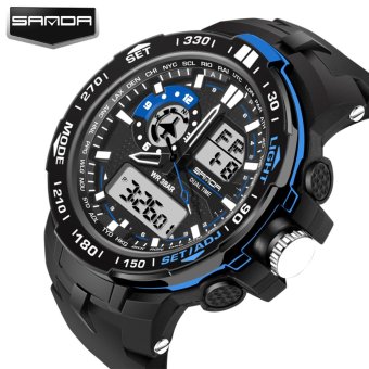 2017 New Fashion Sport Super Cool Men's Quartz Digital Watch Men Sports Watches SANDA Luxury Brand LED Military Waterproof Wristwatches 737 - intl  