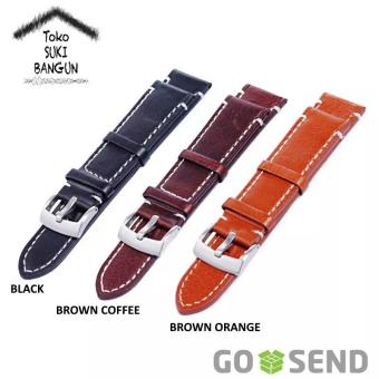 20Mm Tali Jam Kulit Tebal Watch Band Strap Genuine Leather  