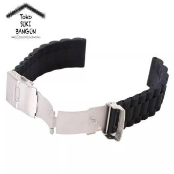 22Mm Tali Jam Rubber Chain Watch Strap Silicone Model Rantai  