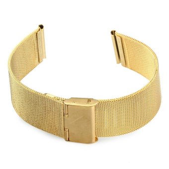 24mm Stainless Steel Mesh Bracelet Watch Band Replacement Strap for Men Women Golden  