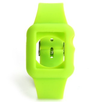 42mm Silicone Material Solid Color Watchband with Buckle Clasp for Apple Watch (GREEN)  