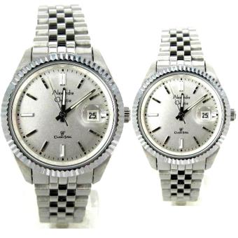 Alexandre Christie Couple Watch Jam Tangan Couple - Silver - Strap Stainless Steel - 5002  