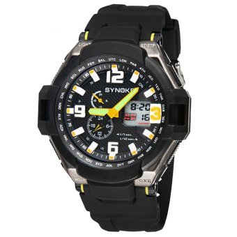 Analog and Digital Dual Movement Swimming Outdoor Sports Watches for men ss67606_Yellow  