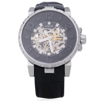 Angie ST7135M Unique Series Male Automatic Wind Mechanical Watch 3ATM Luminous Pointer Hollow-out design Dial Wristwatch (SILVER)  