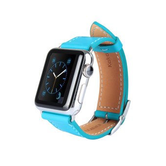 Apple watch Band,LiveforNow Leather Strap Strip Wrist Replacement with Metal Clasp (Adapters Included) for Apple Watch & Sport & Edition version 38mm  
