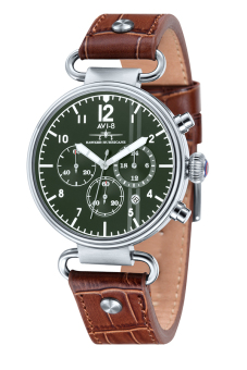 Avi -8 HAWKER HURRICANE Av-4 014-03 Pria Coklat Kulit Asli Tali Jam  