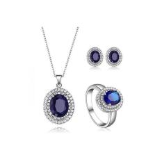 It's Good SF75978639044Ai 3-In-1 Safir Kalung And Anting-anting And Cincin