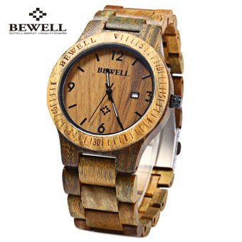 Bewell ZS - W086B Wood Quartz Men Watch Analog Date Display - Intl  