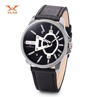 [BLACK] VILAM V2055G Male Quartz Watch Japan Movt Luminous Pointer Creative Dial 3ATM Wristwatch - intl  
