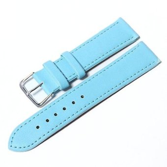 Bluelans® Men Faux Leather Universal Watch Strap Soft Wristband 12 mm - Blue  