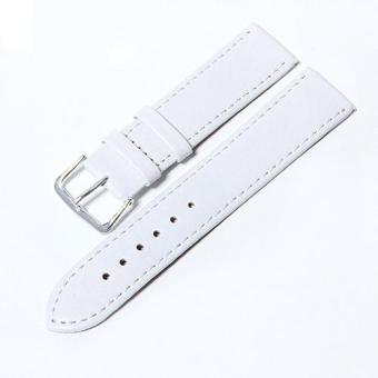 Bluelans® Men Faux Leather Universal Watch Strap Soft Wristband 16 mm - White  