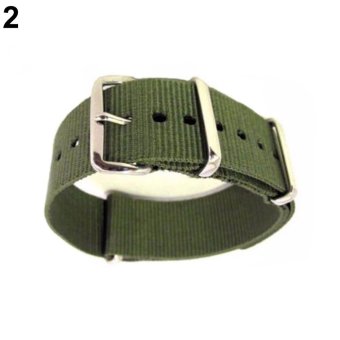 BODHI Adjustable Durable Nylon Wrist Watch Band Replacement 18mm (Army Green) - intl  
