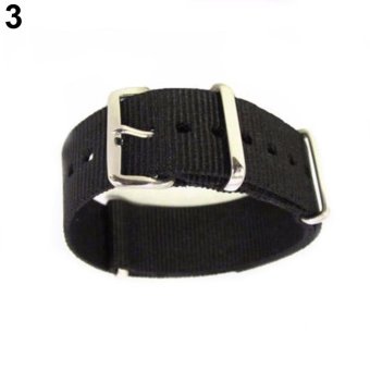 BODHI Adjustable Durable Nylon Wrist Watch Band Replacement 18mm (Black) - intl  