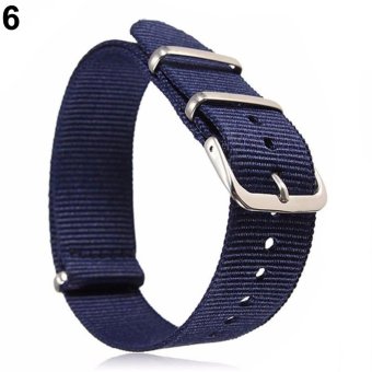 BODHI Adjustable Durable Nylon Wrist Watch Band Replacement 18mm (Navy Blue) - intl  