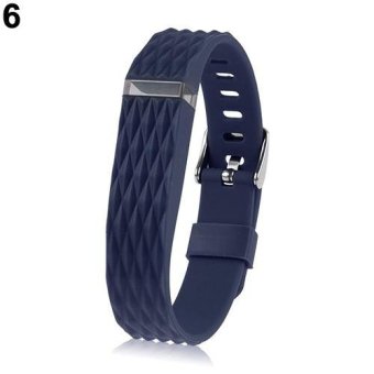 BODHI Checked Replacement Wrist Band with Buckle for Fitbit Flex Tracker Wristband (Navy Blue) - intl  