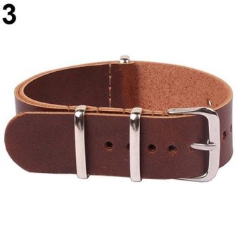 BODHI Men Fashion Faux Leather Pin Buckle Wrist Watch Strap Watchband 20mm (Dark Brown) - intl  