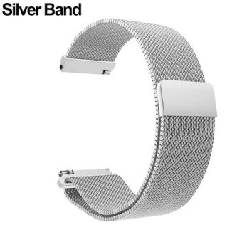 BODHI Mesh Stainless Steel Strap Band + Metal Frame for Fitbit Blaze Wrist Watch Silver Band - intl  
