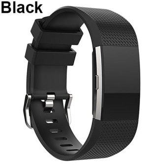 BODHI Replacement Sport Silicone Buckle Wrist Band for Fitbit Charge 2 Bracelet S (Black) - intl  