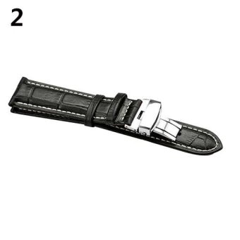 BODHI Universal Faux Leather Watch Strap Band Fashion Business Foldable Clasp Wristband 19 mm (Silver) - intl  