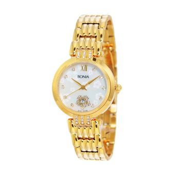 Bonia BN10133-2213S Jam Tangan Wanita Gold Steinsless Steel  