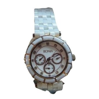 Bonia Jam Tangan Wanita - Putih - Strap Ceramic - Watch B863-2557M  
