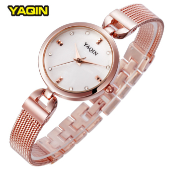 Brand Yaqin Women Mesh Belt Bracelet Ladies Casual Clock Rose Gold (Rose Gold) - intl  