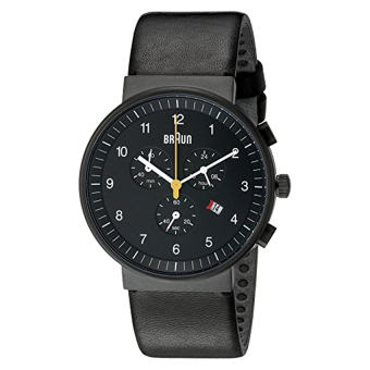 Braun Men's BN0035BKBKG Classic Chronograph Analog Display Quartz Black Watch - Intl  